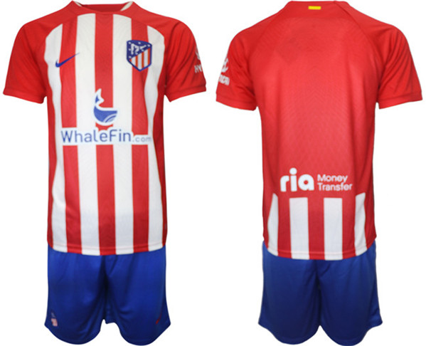 Men's Atlético de Madrid Custom 2023/24 Red Home Soccer Jersey Suit